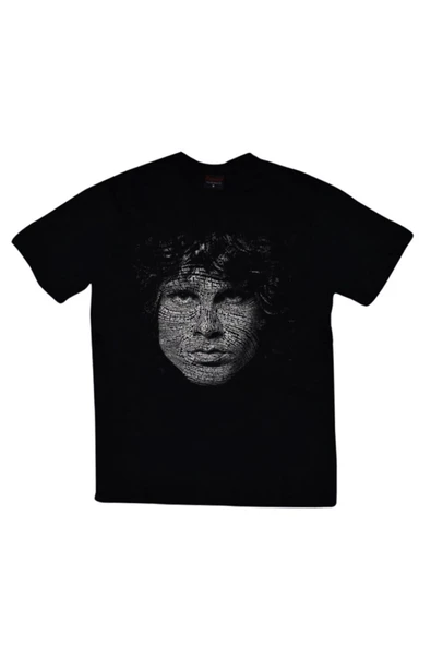 fame-stoned  The Doors Baskılı Unisex %100 Pamuk Siyah T-shirt ürün görseli 1