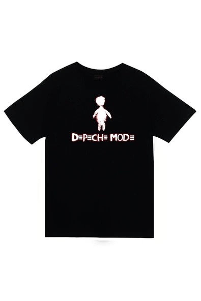 fame-stoned Depeche Mode Baskılı Unisex %100 Pamuk Siyah T-shirt ürün görseli 1