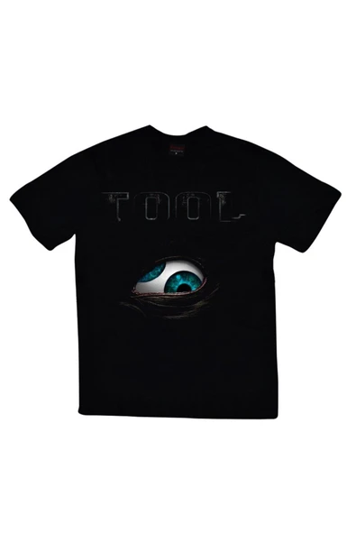 fame-stoned Tool Baskılı Unisex %100 Pamuk Siyah T-shirt ürün görseli 1