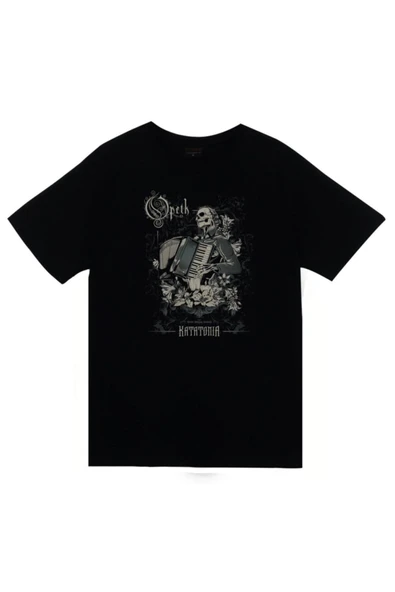 fame-stoned Opeth Müzik Grubu Baskılı Unisex %100 Pamuk Siyah T-shirt ürün görseli 1