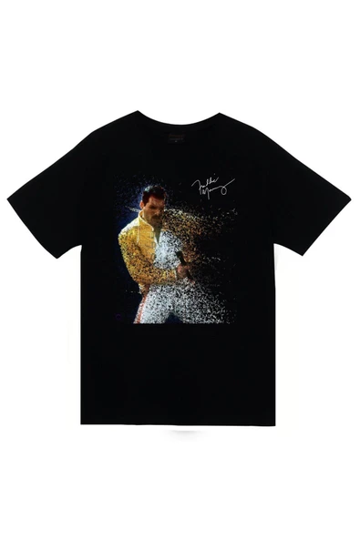 fame-stoned Queen Baskılı Unisex %100 Pamuk Siyah T-shirt ürün görseli 1