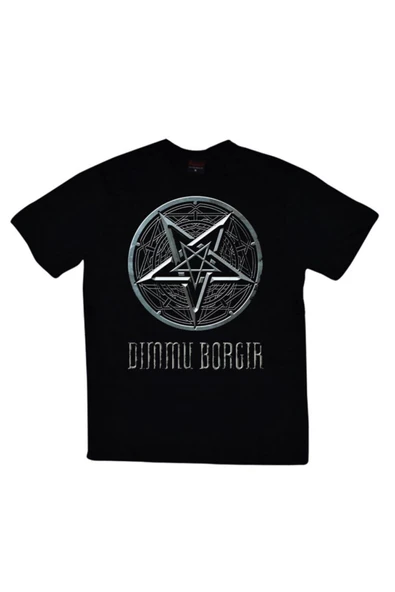 fame-stoned  Dimmu Borgir Baskılı Unisex %100 Pamuk Siyah T-shirt ürün görseli 1