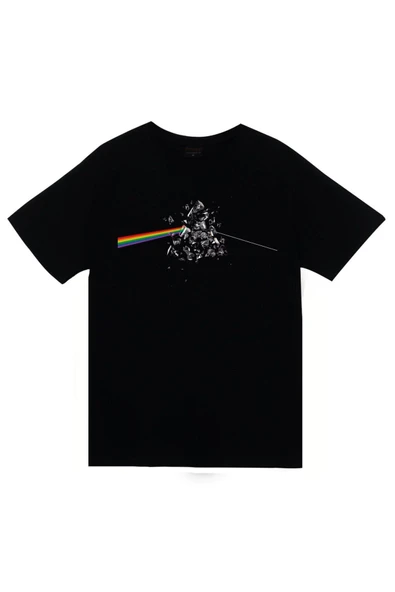 fame-stoned Pink Floyd Baskılı Unisex %100 Pamuk Siyah T-shirt ürün görseli 1