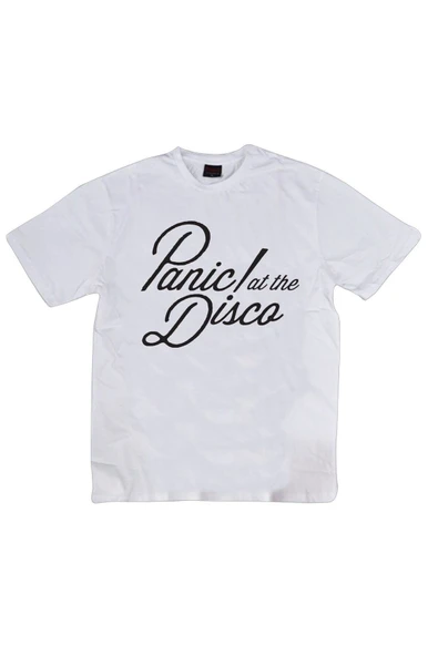 fame-stoned  Panic At The Disco Baskılı Unisex %100 Pamuk Beyaz T-shirt ürün görseli 1