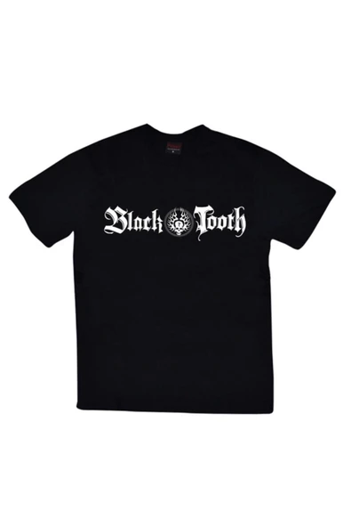 fame-stoned  Black Tooth Band Baskılı Unisex %100 Pamuk T-shirt ürün görseli 1