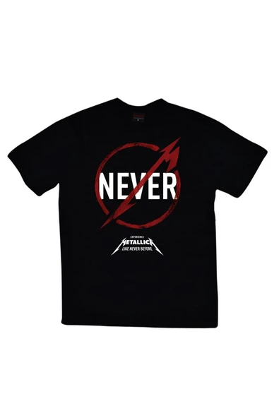 fame-stoned  Metallica Baskılı Unisex %100 Pamuk Siyah T-shirt ürün görseli 1