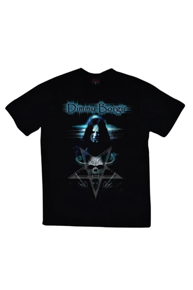 fame-stoned  Dimmu Borgir Baskılı Unisex %100 Pamuk Siyah T-shirt ürün görseli 1