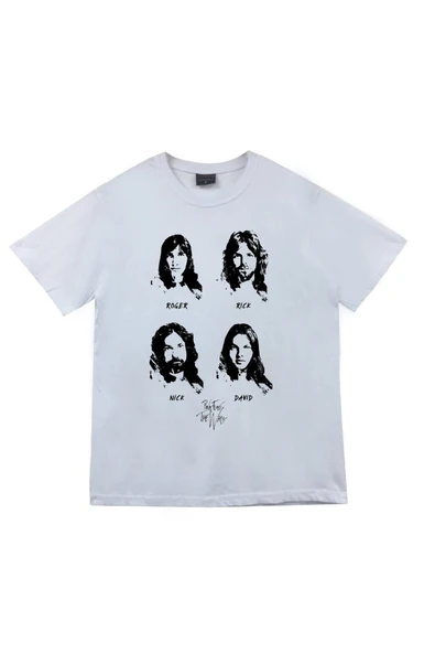 fame-stoned  Pink Floyd Baskılı Unisex %100 Pamuk Beyaz T-shirt ürün görseli 1