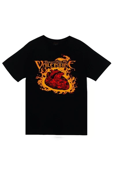 fame-stoned Bullet For My Valentine Baskılı Unisex %100 Pamuk Siyah T-shirt ürün görseli 1