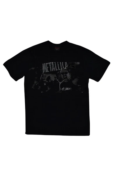 fame-stoned  Metallica Baskılı Unisex %100 Pamuk Siyah T-shirt ürün görseli 1