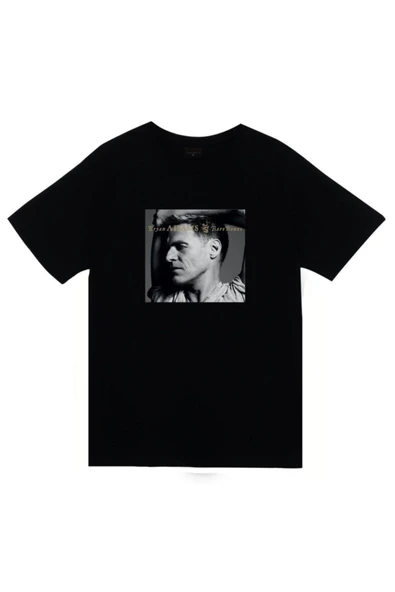 fame-stoned Bryan Adams Baskılı Unisex %100 Pamuk Siyah T-shirt ürün görseli 1