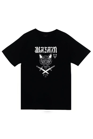 fame-stoned Watain Baskılı Unisex %100 Pamuk Siyah T-shirt ürün görseli 1