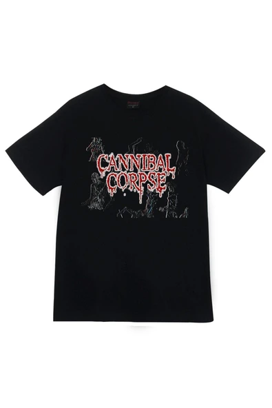 fame-stoned Cannibal Corpse Baskılı Unisex %100 Pamuk Siyah T-shirt ürün görseli 1