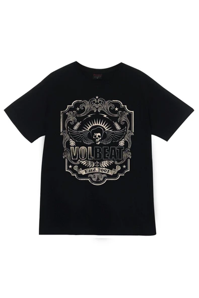 fame-stoned Volbeat Baskılı Unisex %100 Pamuk Siyah T-shirt ürün görseli 1