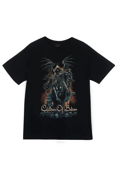 fame-stoned Children Of Bodom Baskılı Unisex %100 Pamuk Siyah T-shirt ürün görseli 1