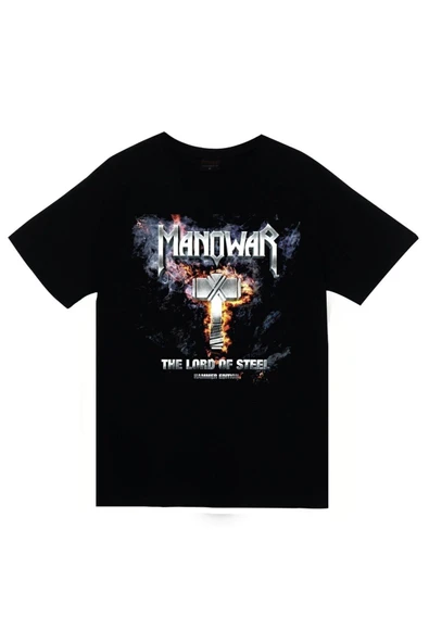 fame-stoned  Unisex Siyah Manowar Baskılı T-shirt ürün görseli 1