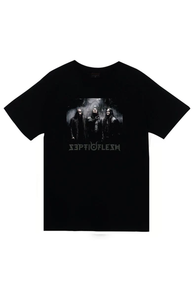 fame-stoned Septicflesh Baskılı Unisex %100 Pamuk Siyah T-shirt ürün görseli 1