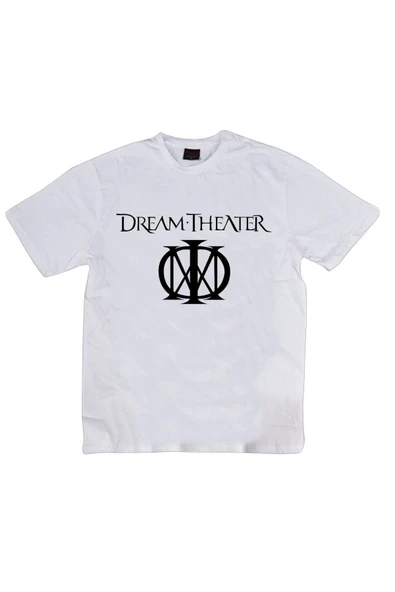 fame-stoned  Dream Theater Baskılı Unisex %100 Pamuk Beyaz T-shirt ürün görseli 1