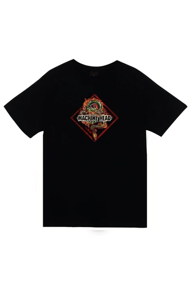 fame-stoned Machine Head Unisex %100 Pamuk Siyah T-shirt ürün görseli 1
