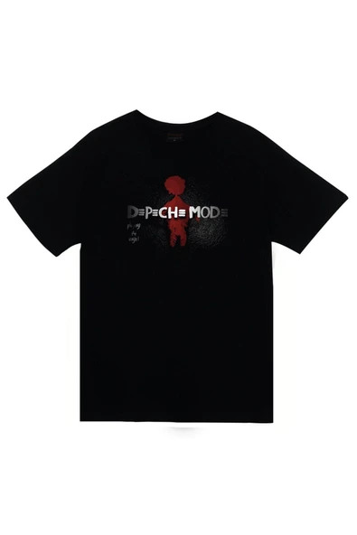 fame-stoned Depeche Mode Baskılı Unisex %100 Pamuk Siyah T-shirt ürün görseli 1