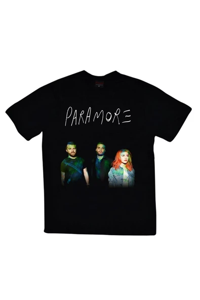 fame-stoned Paramore Baskılı Unisex %100 Pamuk Siyah T-shirt ürün görseli 1