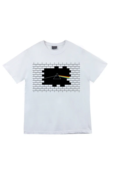 fame-stoned  Pink Floyd Baskılı Unisex %100 Pamuk Beyaz T-shirt ürün görseli 1