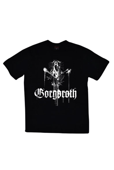 fame-stoned  Erkek Siyah Gorgoroth Baskılı T-Shirt ürün görseli 1