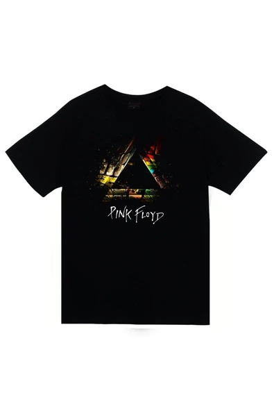 fame-stoned Pink Floyd Baskılı Unisex %100 Pamuk Siyah T-shirt ürün görseli 1
