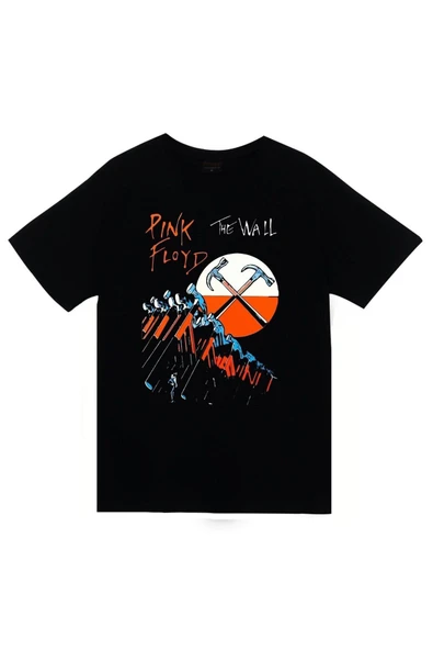 fame-stoned  Pink Floyd Baskılı Unisex %100 Pamuk Siyah T-shirt ürün görseli 1