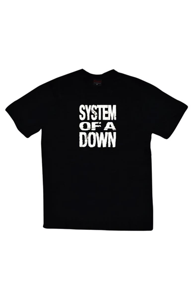 fame-stoned System Of A Down Unisex Baskılı Siyah %100 Pamuk T-shirt ürün görseli 1