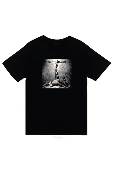 fame-stoned Septicflesh Baskılı Unisex %100 Pamuk Siyah T-shirt ürün görseli 1