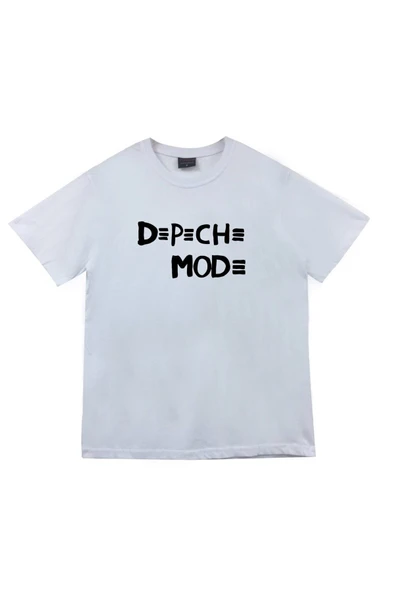 fame-stoned  Depeche Mode Baskılı Unisex %100 Pamuk Beyaz T-shirt ürün görseli 1