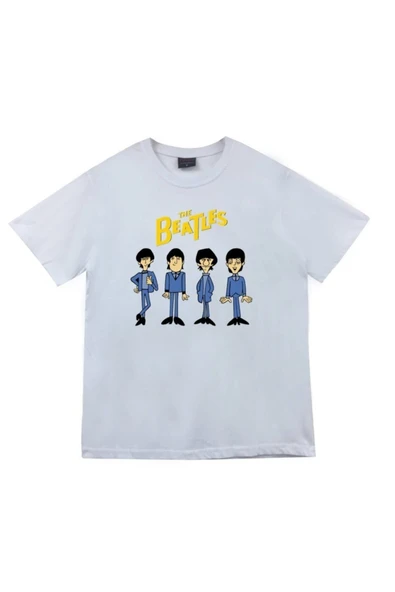 fame-stoned The Beatles Baskılı Unisex %100 Pamuk Beyaz T-shirt ürün görseli 1