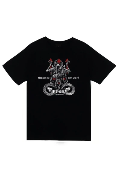 fame-stoned Watain Baskılı Unisex %100 Pamuk Siyah T-shirt ürün görseli 1