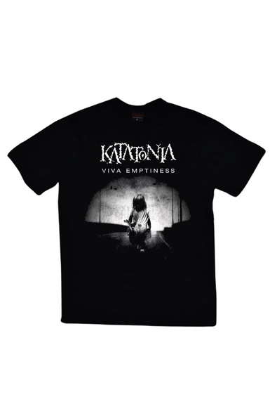 fame-stoned  Katatonia Baskılı Unisex %100 Pamuk Siyah T-shirt ürün görseli 1