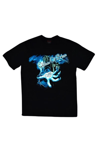 fame-stoned  Children Of Bodom Baskılı Unisex %100 Pamuk Siyah T-shirt ürün görseli 1