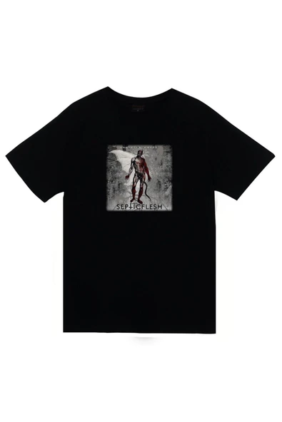 fame-stoned Septicflesh Baskılı Unisex %100 Pamuk Siyah T-shirt ürün görseli 1