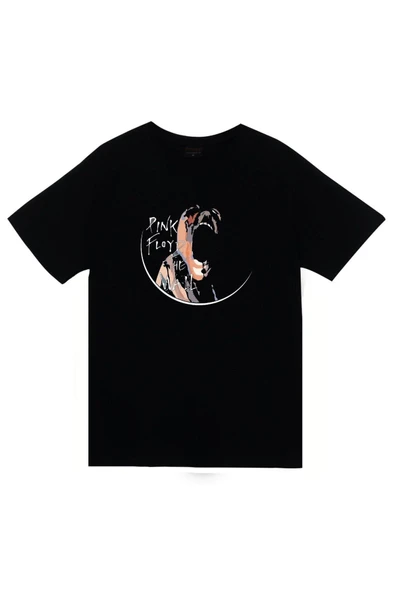 fame-stoned Pink Floyd Baskılı Unisex %100 Pamuk Siyah T-shirt ürün görseli 1