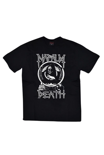 fame-stoned Napalm Death Baskılı Unisex %100 Pamuk Siyah T-shirt ürün görseli 1