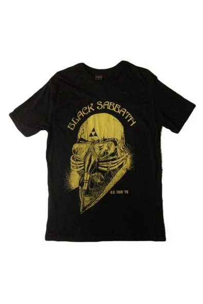 fame-stoned  Black Sabbath Baskılı Unisex %100 Pamuk Siyah T-shirt ürün görseli 1