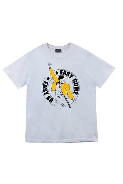 fame-stoned Queen Baskılı Unisex %100 Pamuk Beyaz T-shirt ürün görseli 1