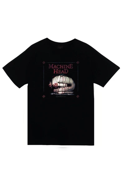 fame-stoned Machine Head Unisex %100 Pamuk Siyah T-shirt ürün görseli 1