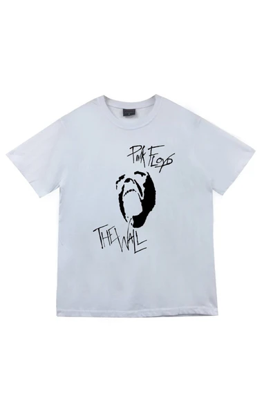 fame-stoned Pink Floyd Baskılı Unisex %100 Pamuk Beyaz T-shirt ürün görseli 1