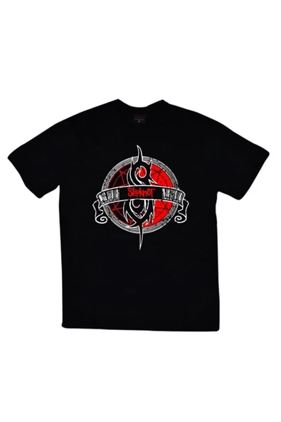 fame-stoned  Slipknot Baskılı Unisex %100 Pamuk Siyah T-shirt ürün görseli 1