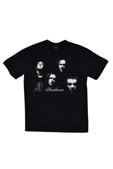 fame-stoned  Anathema Baskılı Unisex %100 Pamuk Siyah T-shirt ürün görseli 1