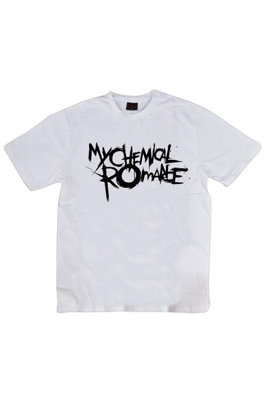 fame-stoned My Chemical Romance Baskılı Unisex %100 Pamuk Beyaz T-shirt ürün görseli 1