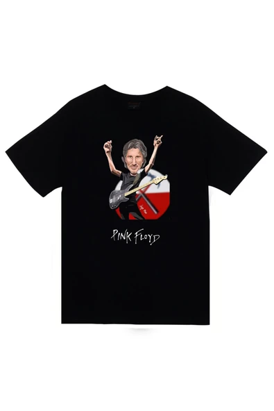 fame-stoned Pink Floyd Baskılı Unisex %100 Pamuk Siyah T-shirt ürün görseli 1