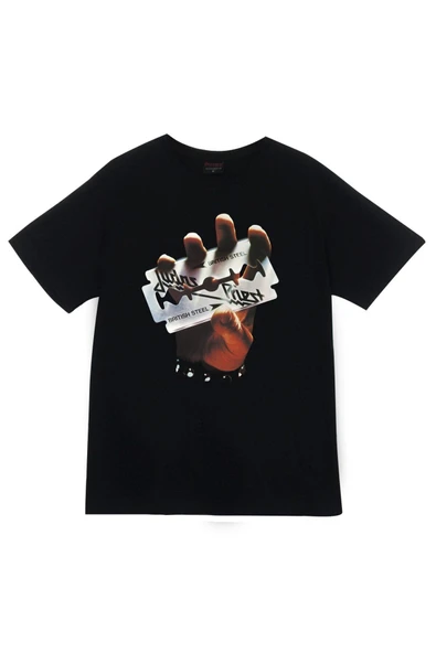 fame-stoned Judas Priest Baskılı Unisex %100 Pamuk Siyah T-shirt ürün görseli 1