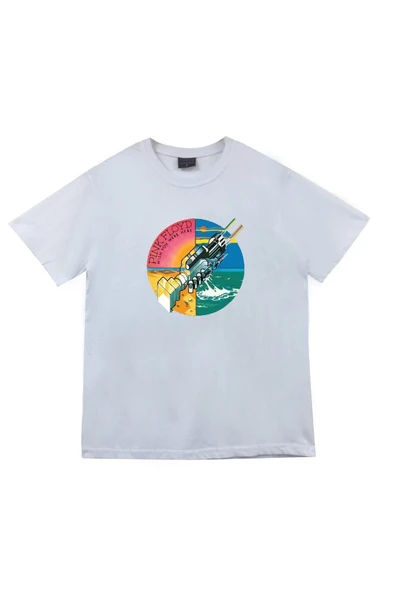 fame-stoned  Pink Floyd Baskılı Unisex %100 Pamuk Beyaz T-shirt ürün görseli 1