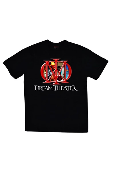 fame-stoned  Dream Theater Baskılı Unisex %100 Pamuk Siyah T-shirt ürün görseli 1